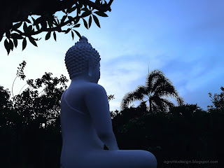 Buddhist Temple Gardens In The Evening At Brahmavihara Arama Monastery, North Bali, Indonesia
