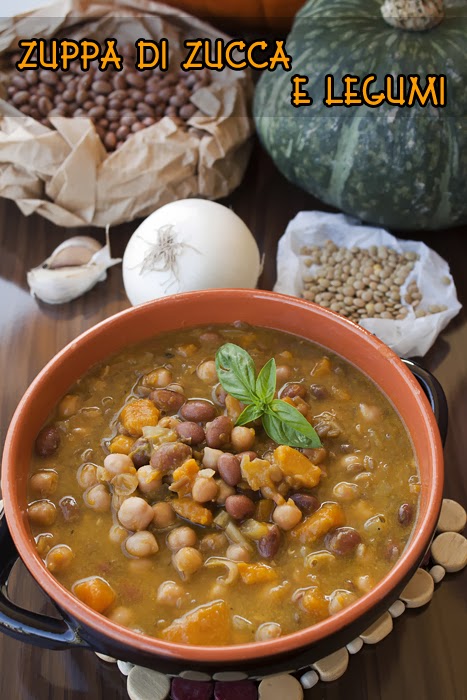 zuppa di zucca e legumi