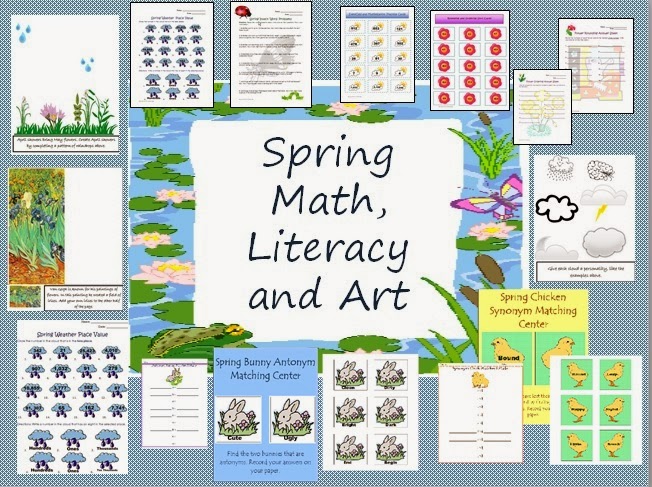 http://www.teacherspayteachers.com/Product/Spring-Art-Literacy-and-Math-Packet-Printables-for-Centers-and-More-224962