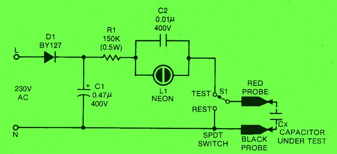 Schematic Diagram: How to Test a Leaky Capacitor