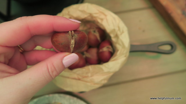 Eating roast chestnuts