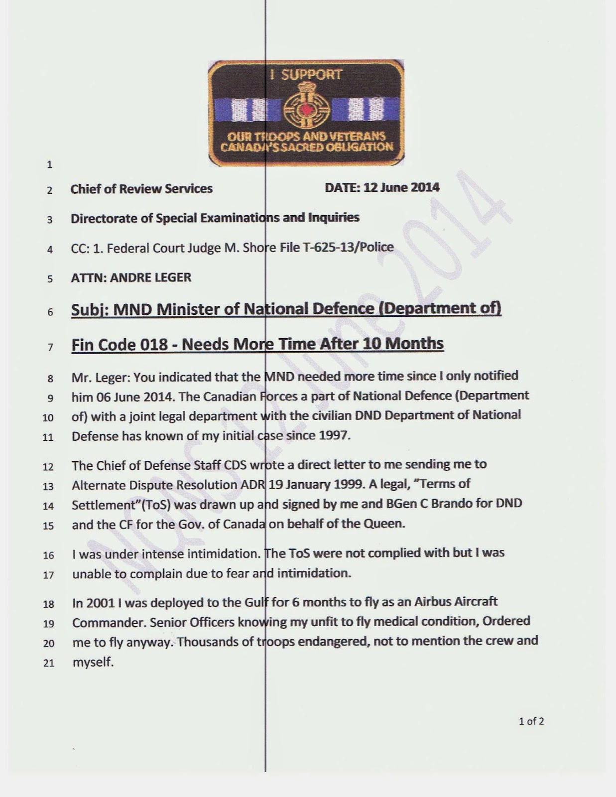 CANADIAN NATIONAL VETERANS LAW AND ORDER GOVERNMENT WE WILL SEE?