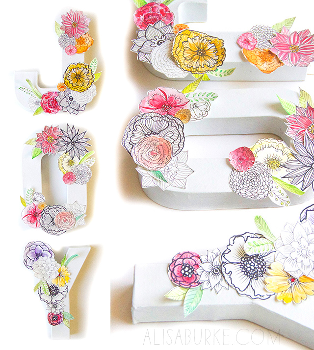 alisaburke paper flower letters