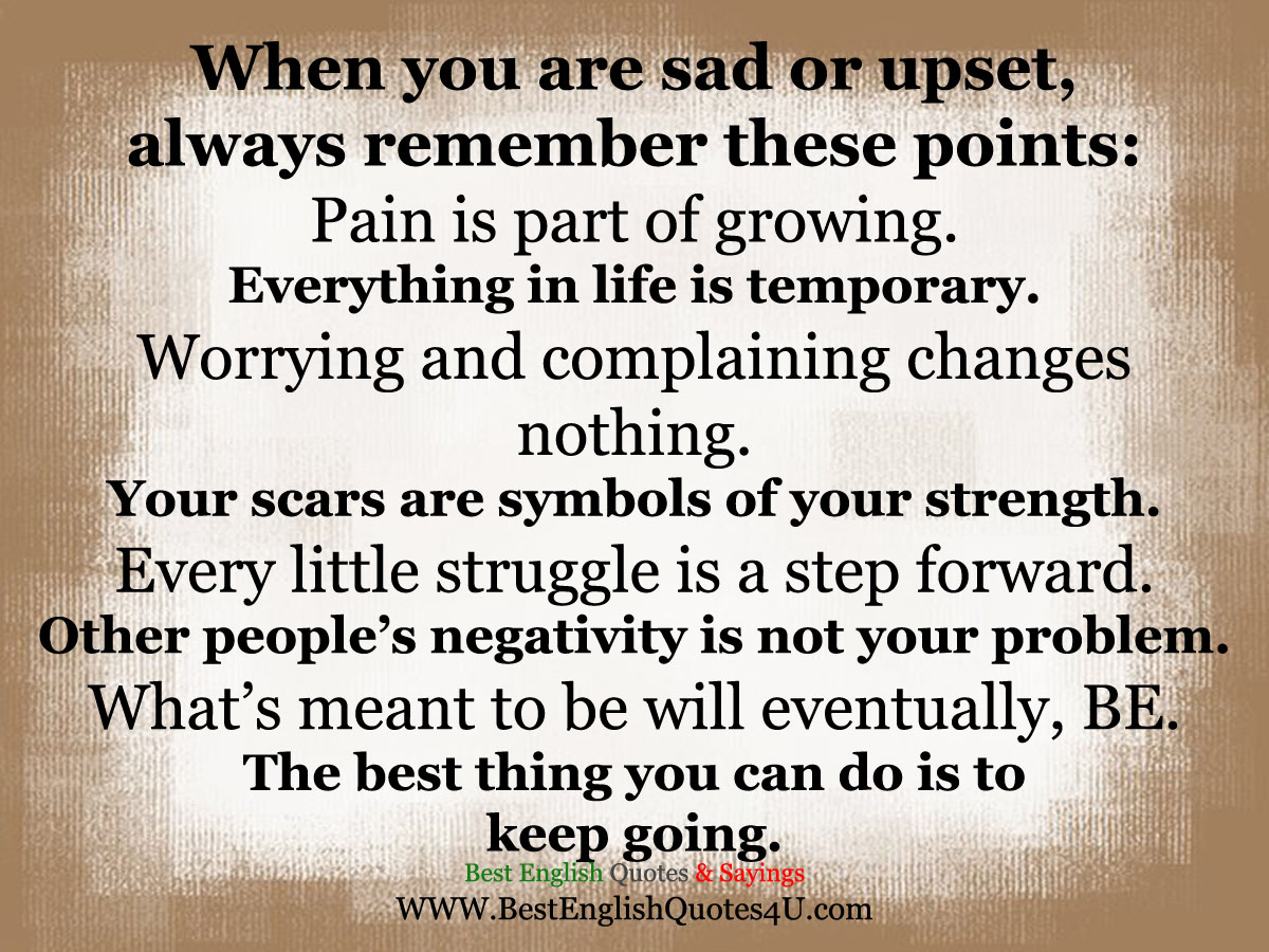 When you are sad or upset, always remember these points: | Best English