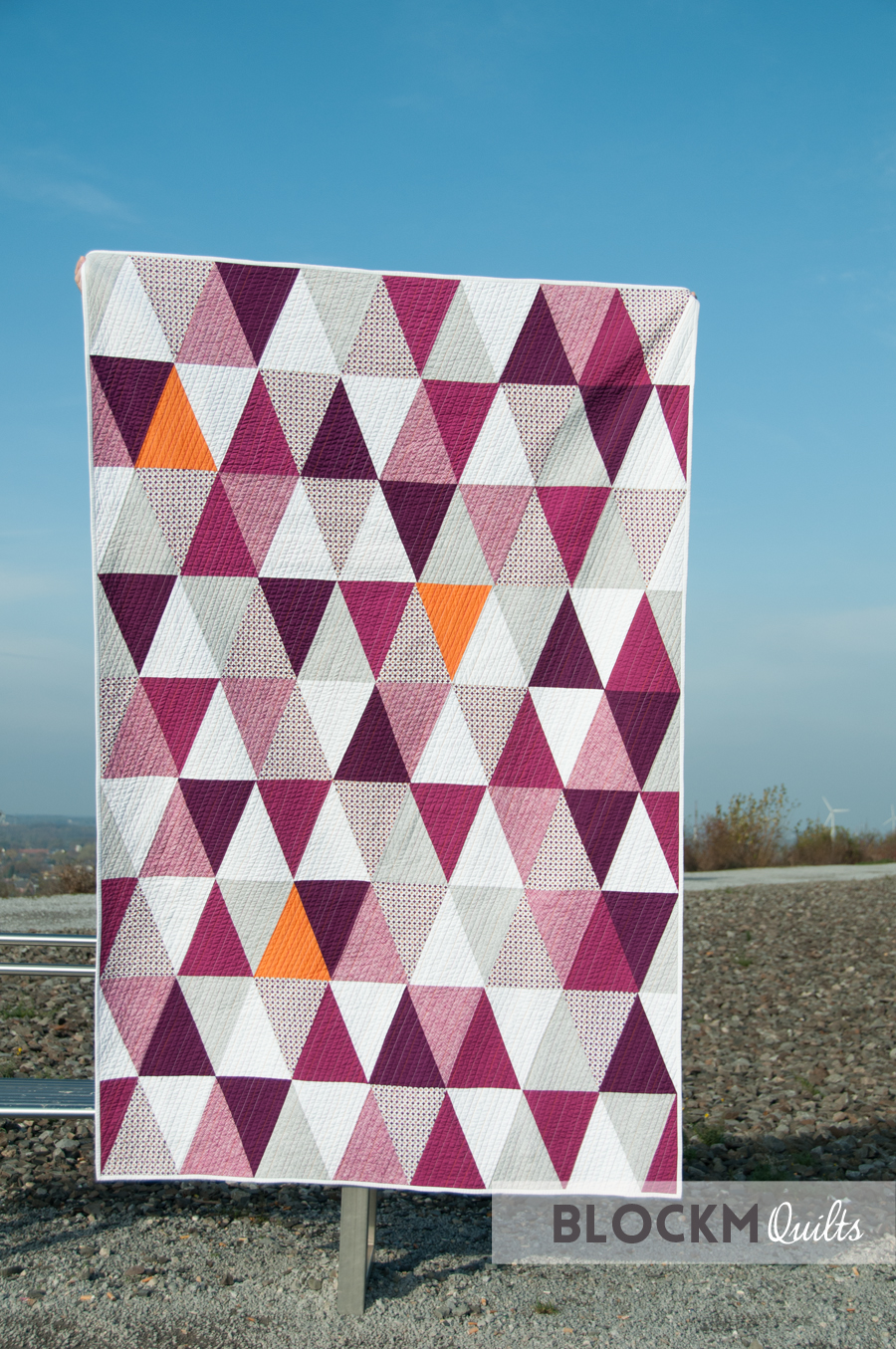 block M quilts Porcupine Playground triangle quilt