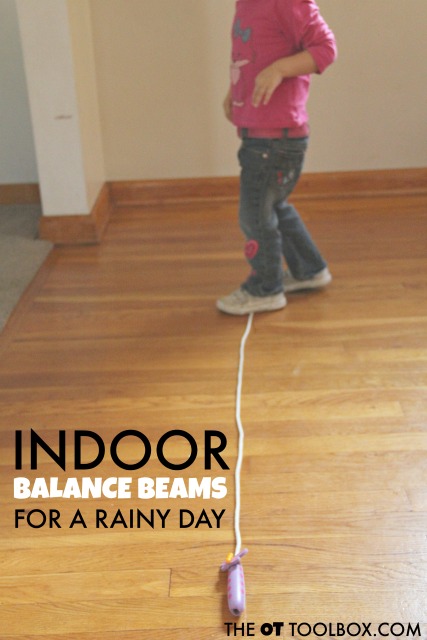 Indoor balance beam ideas for a rainy day