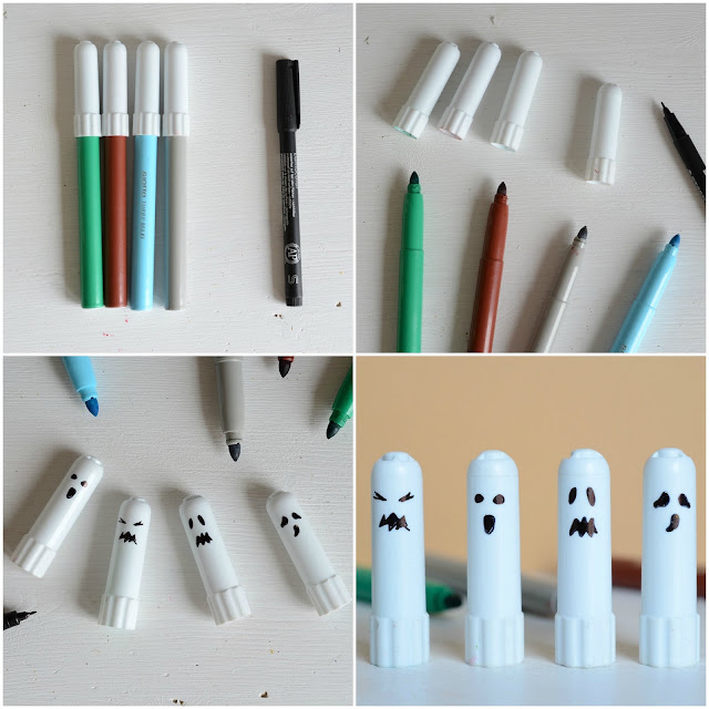 24 mini statuine in resina a forma di fantasma di Halloween, che