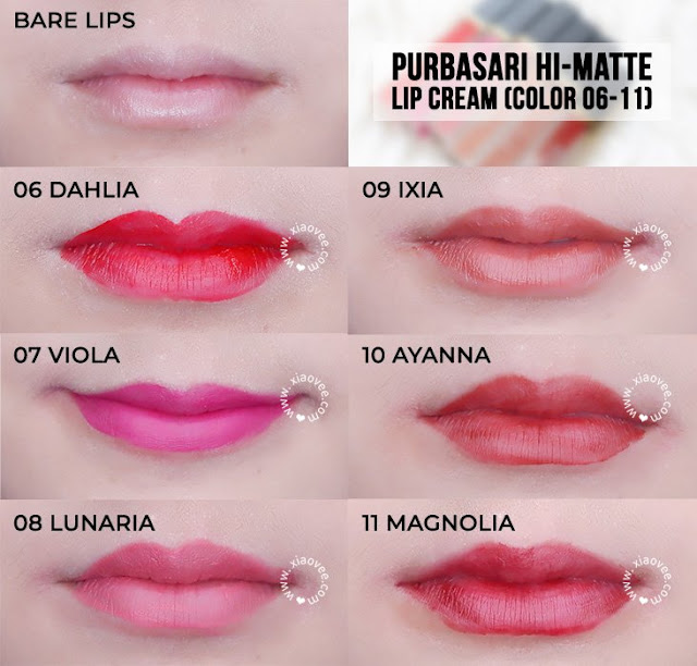 Purbasari Hydra Series Hi-Matte Lip Cream - New Color 06-11 review swatch