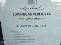 Lowongan kerja - Admin Restaurant Lowongan kerja - Admin Restaurant