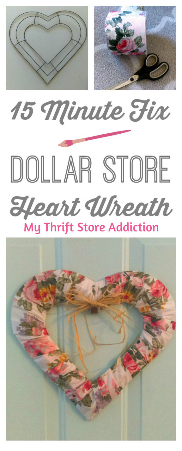 How to create a fabulous heart shaped wreath in 15 minutes. Choose your favorite style: romantic floral or rustic burlap-the possibilities are endless! 15 minute heart wreath