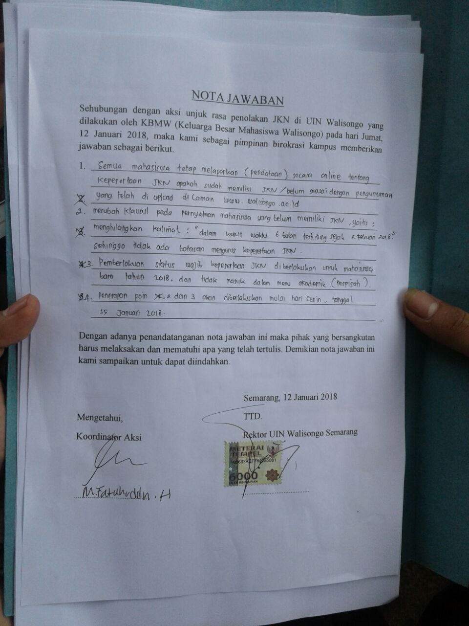 Keren, Aksi Demonstrasi Mahasiswa UIN Walisongo Berhasil