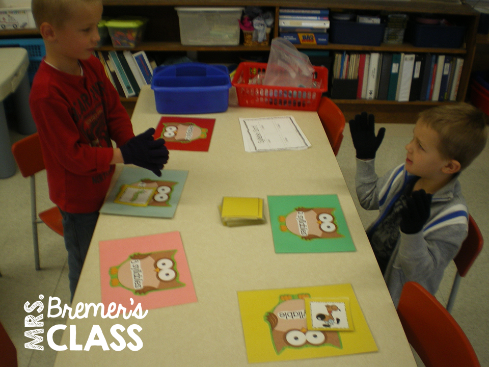 Literacy Center Activities for Kindergarten FREE Syllable Sorting