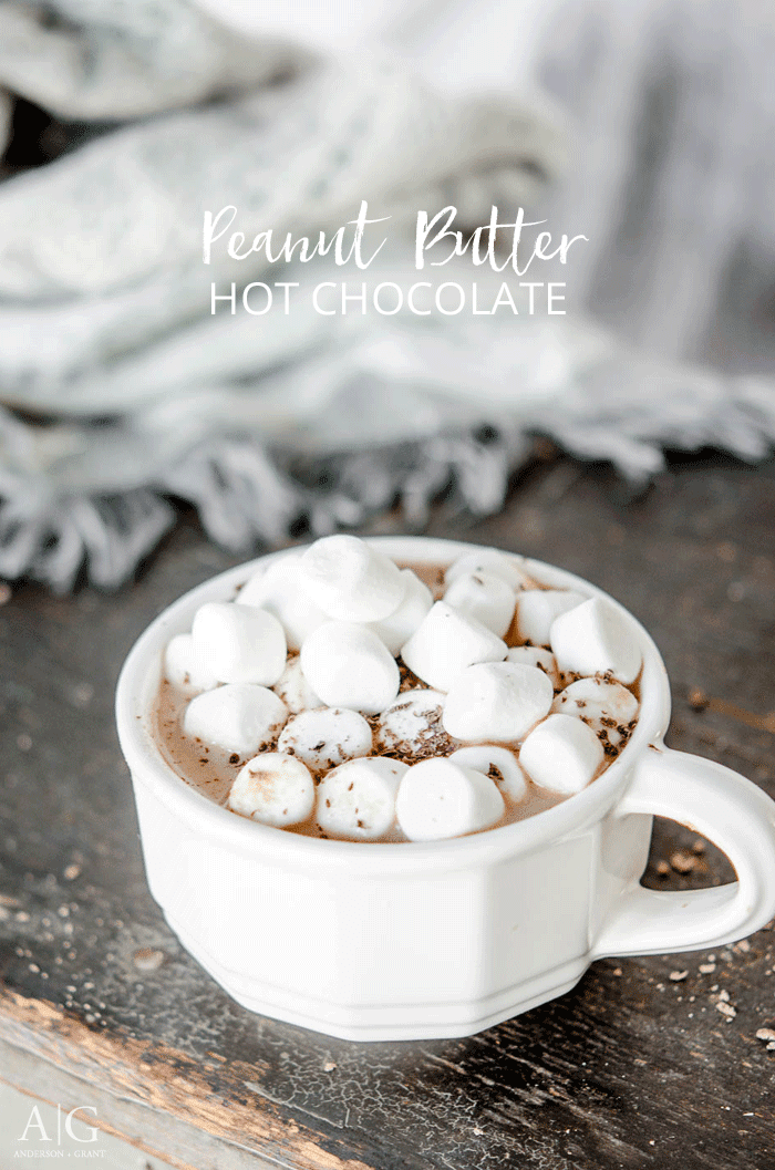 Peanut Butter Hot Chocolate......a delicious recipe with just a few ingredients.  ||  www.andersonandgrant.com