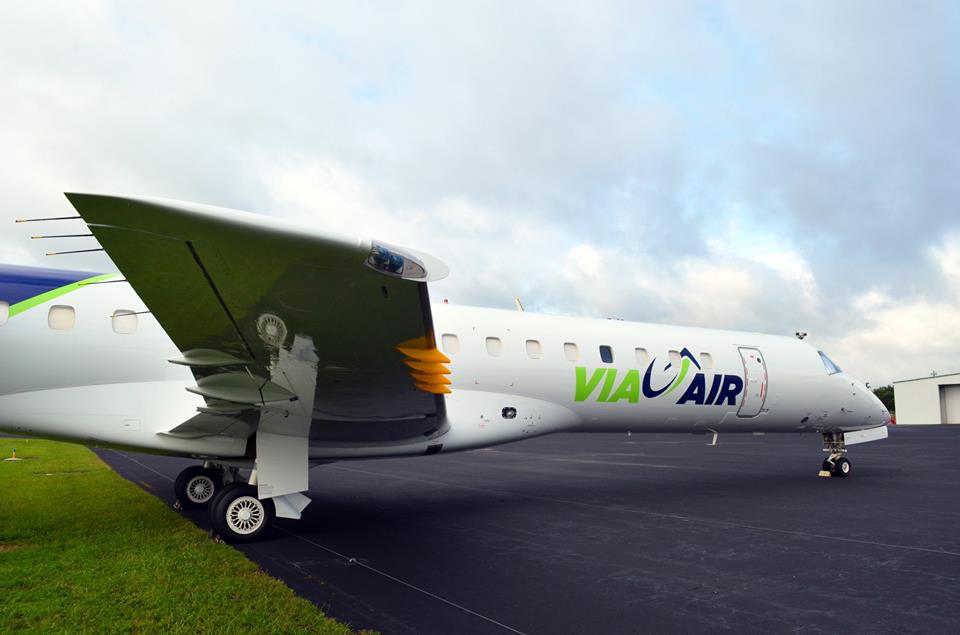 Flyingphotos Magazine News: ViaAir adds maiden ERJ-145 for collegiate ...
