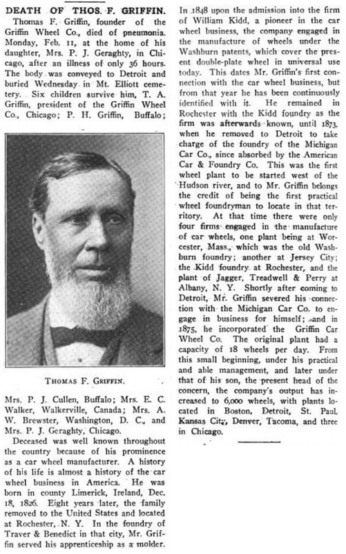 Portraits of Mount Elliott Cemetery Thomas F. Griffin (18261907