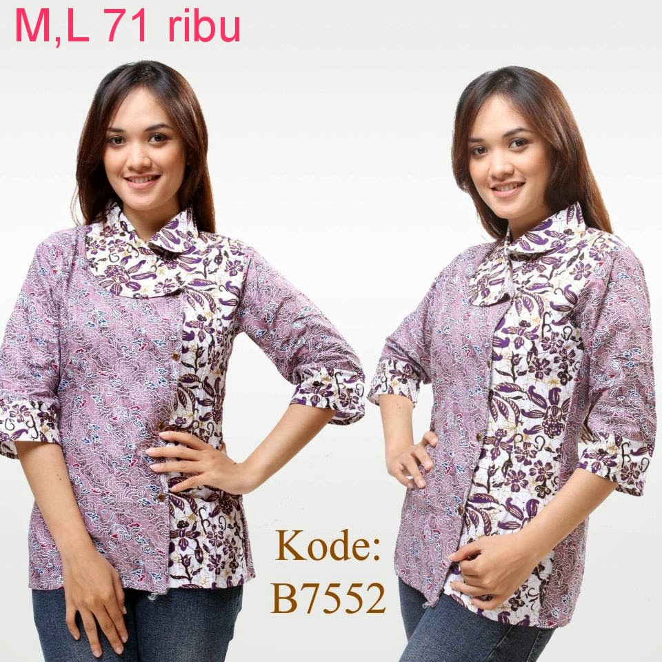  Model Baju Atasan Batik Wanita Modern Model Baju Batik 