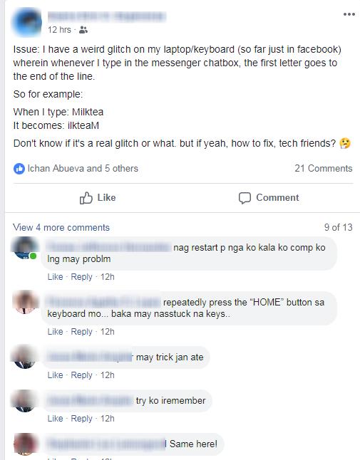 Facebook Messenger Keyboard Glitch
