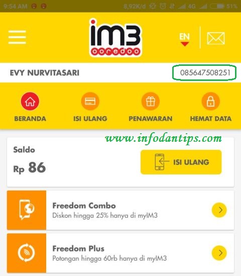 Cara mengecek nomor telp indosat