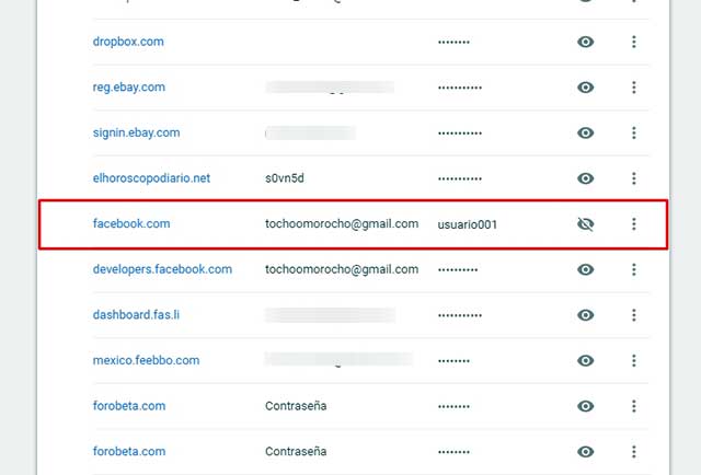 mostrar contraseñas en google chrome