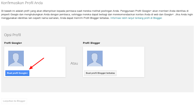 Blogger Konfirmasikan profil Anda Blogger Konfirmasikan profil Anda