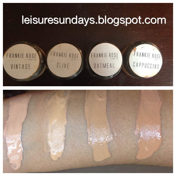 ModaaMused FRANKIE ROSE COSMETICS FOUNDATION SWATCHES