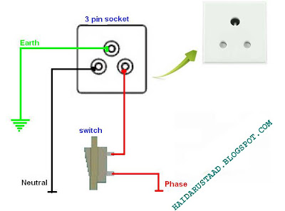 How to control 3 pin socket by one way switch English video tutorial