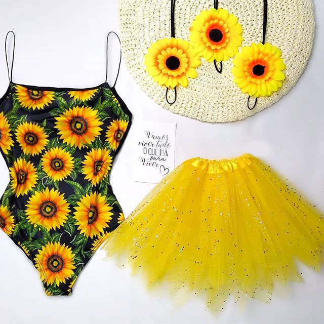 saia de tule girassol