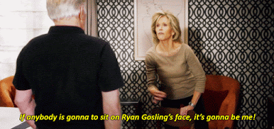 Gif Grace and Frankie Ryan Gosling chair