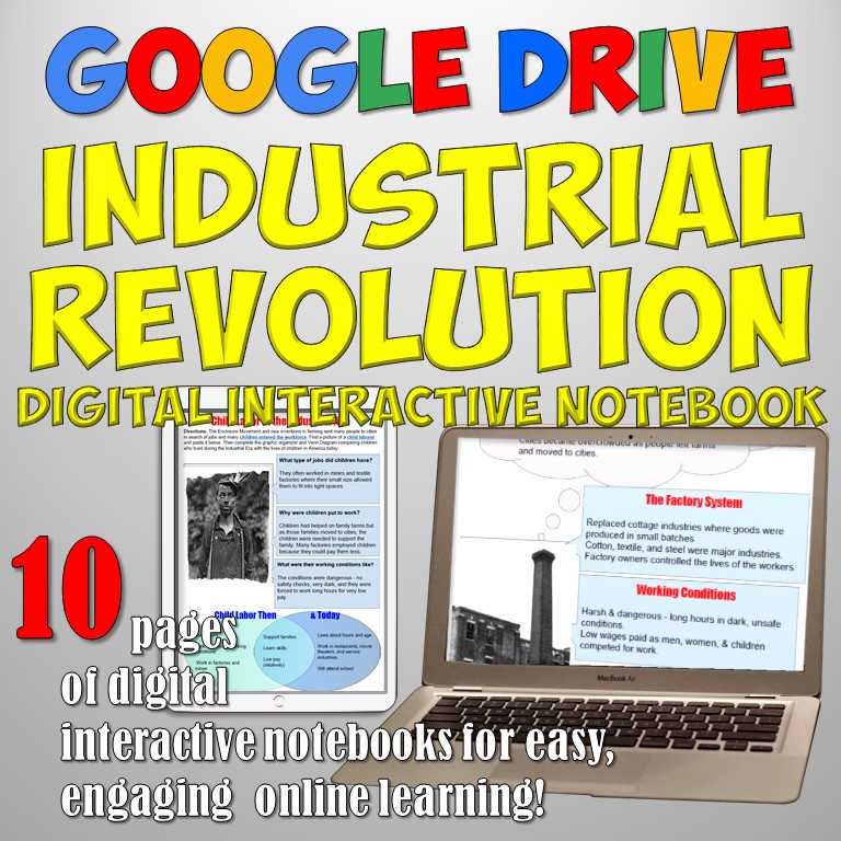 Students of History Industrial Revolution Digital Interactive Notebook