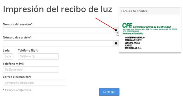 consulta recibo de luz sin registrarse