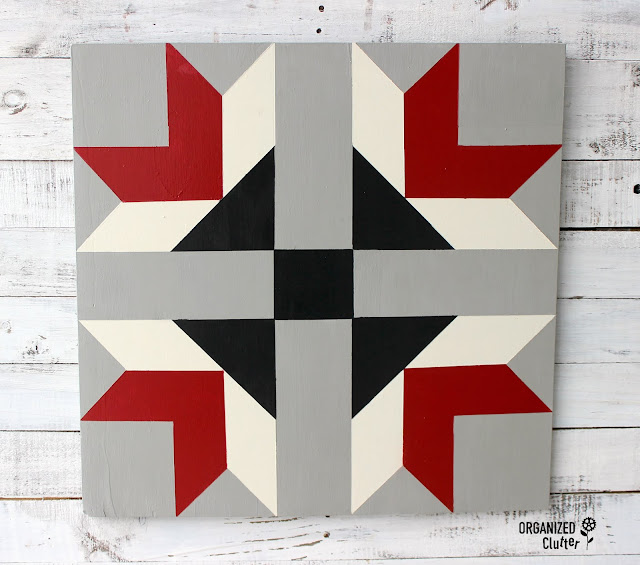 An Up-cycled Garage Sale Barn Quilt #frogtape #easybarnquilt #upcycle