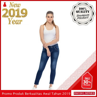 RMY033J26 Jeje Jeans Celana Jeans Keren Reguler Navy BMGShop