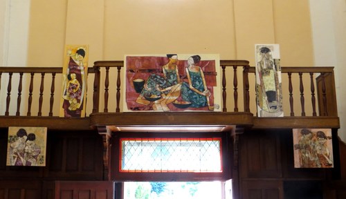 oeuves de Kelyne  exposées dans  l'église de Saint Martin Du Tertre