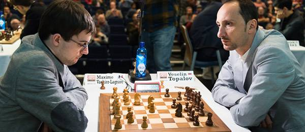 Ronde 3 : la seule partie d'échecs décisive du jour entre Maxime Vachier-Lagrave et Veselin Topalov, n°2 mondial