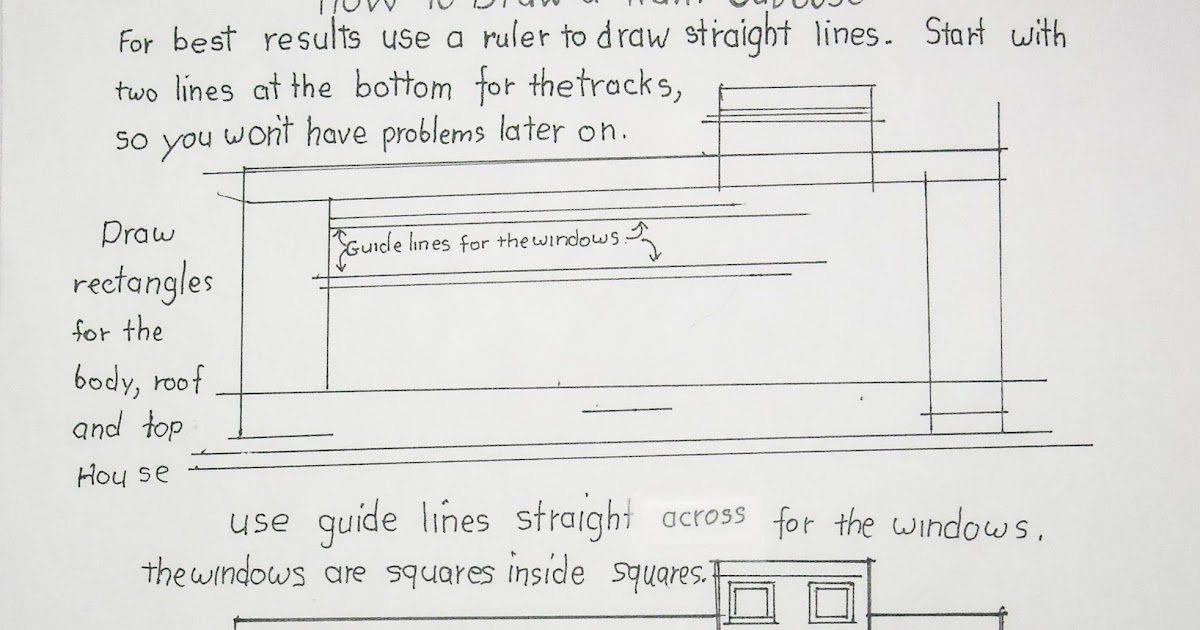 How to Draw Worksheets for The Young Artist How To Draw A Train Caboose, Worksheet and Lesson