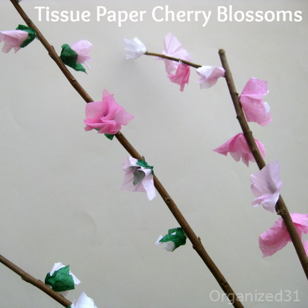 Organized 31 - Tissue Paper Cherry Blossoms