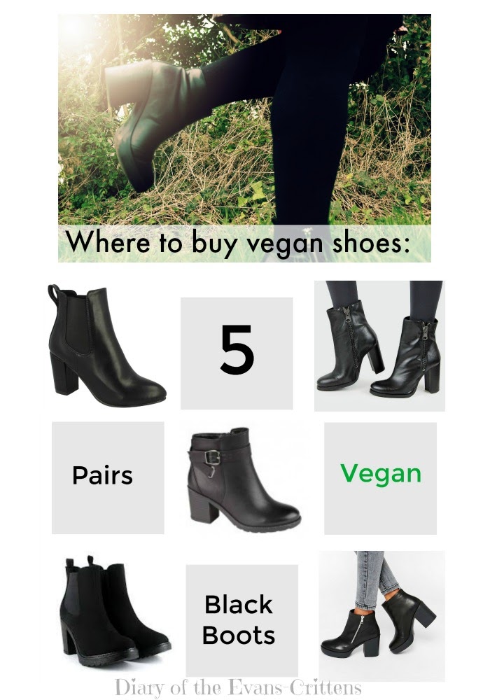 , Style: Five Pairs of Vegan Black Ankle Boots