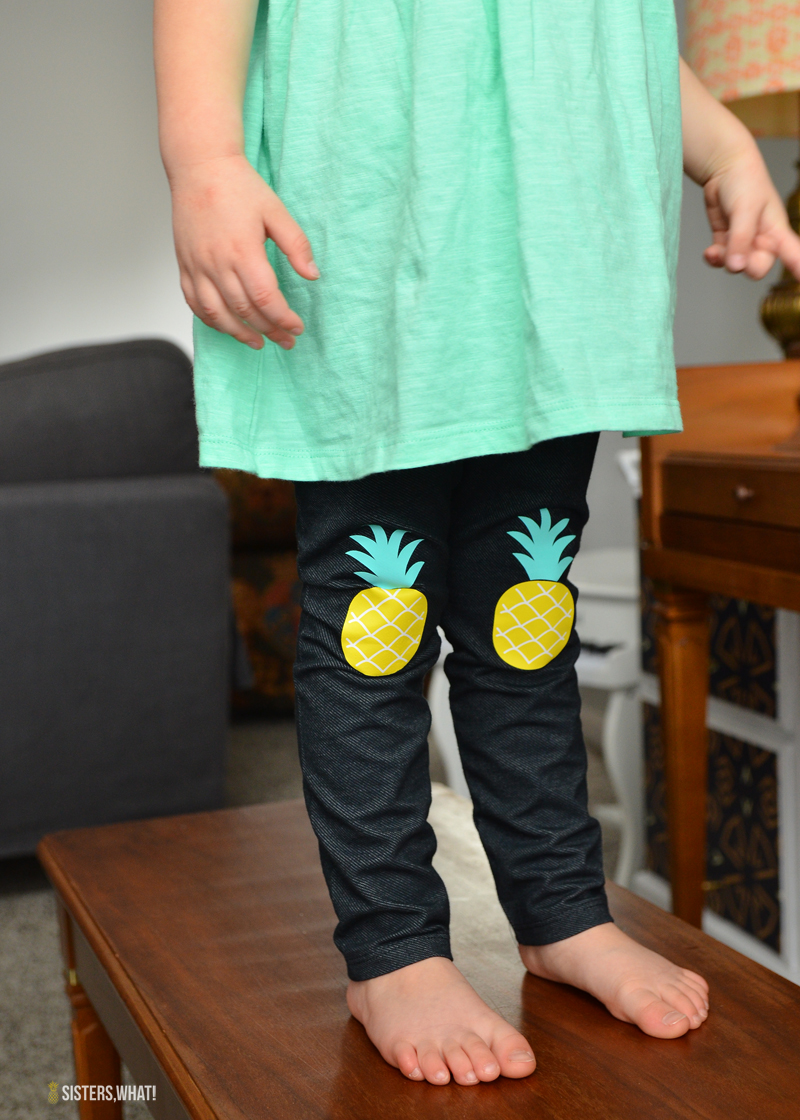 Knee Patches leggings with Heat Transfer Vinyl - Sisters, What!