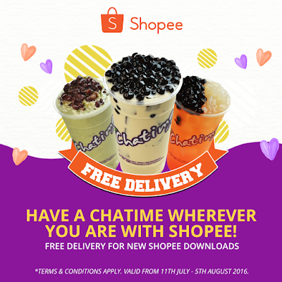 Get Chatime Free Delivery with Shopee Sign Up