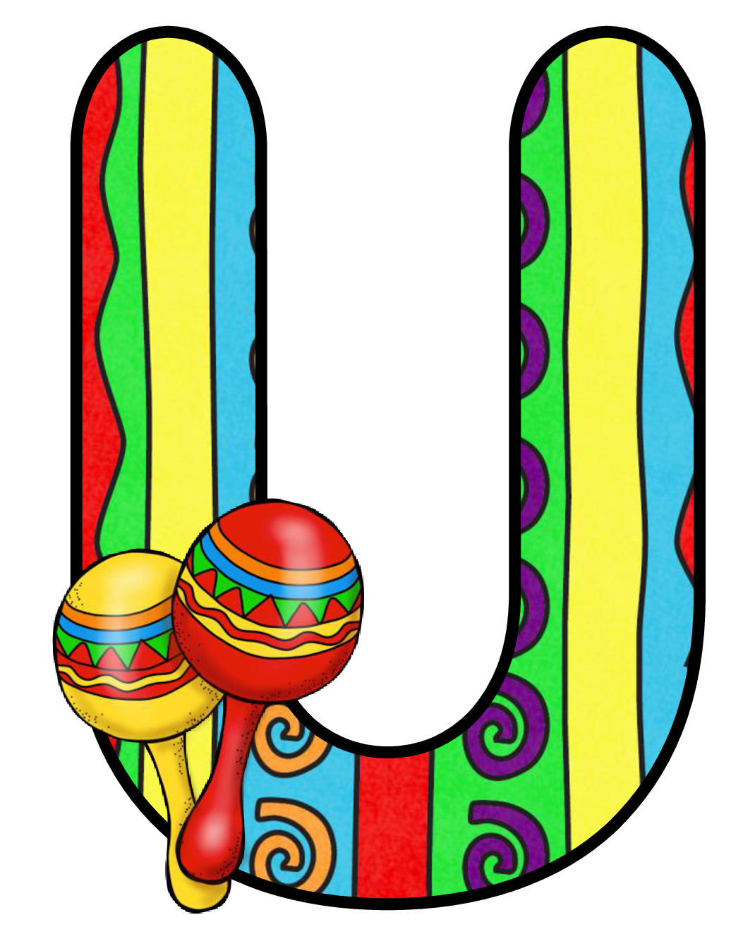 Abecedario con Maracas. Maracas Alphabet. Oh my Alfabetos!