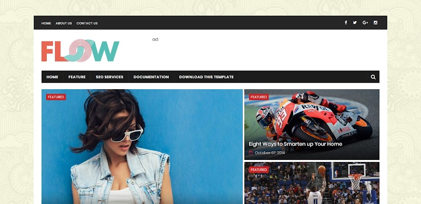 Flow Magazine Free Blogger Template