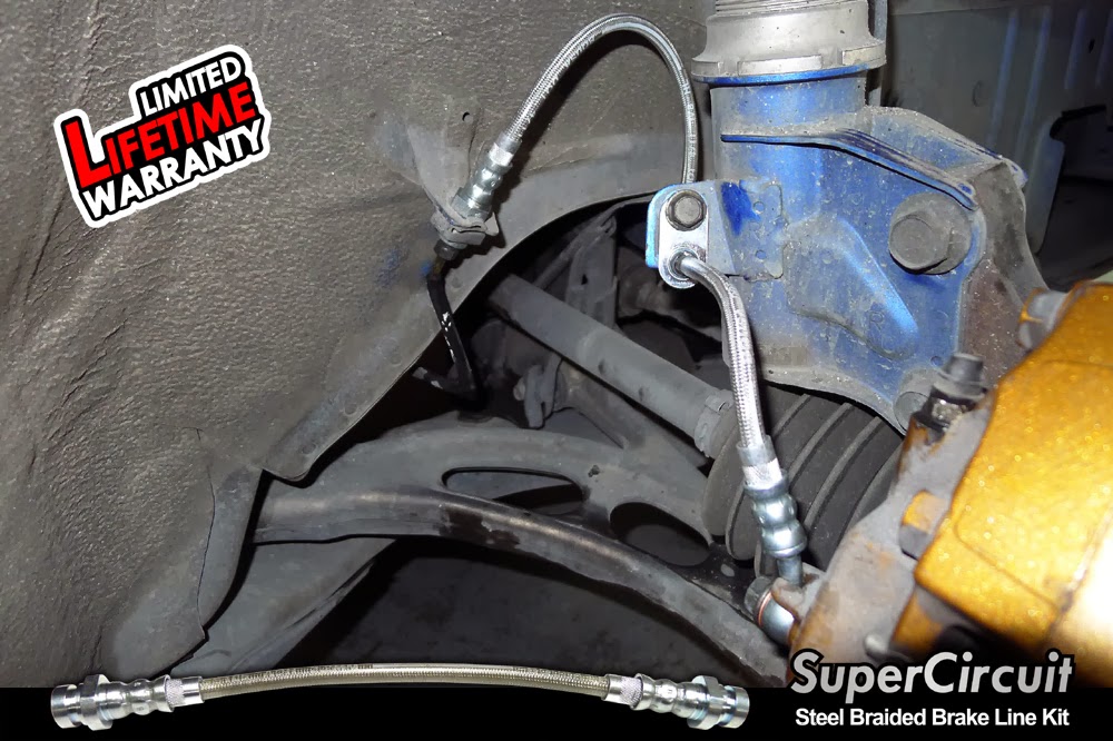 SUPERCIRCUIT Steel Braided Brake Lines Subaru Impreza WRX STI Steel