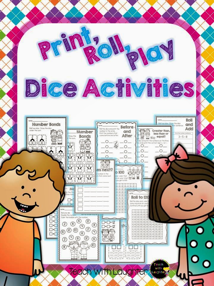 Teach With Laughter Print, Roll and Play Dice Activities!