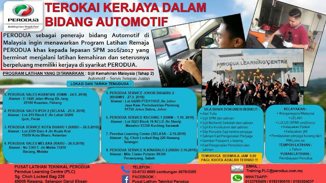 PERODUA Youth Training Program (SKM Tahap 2 Automotif)
