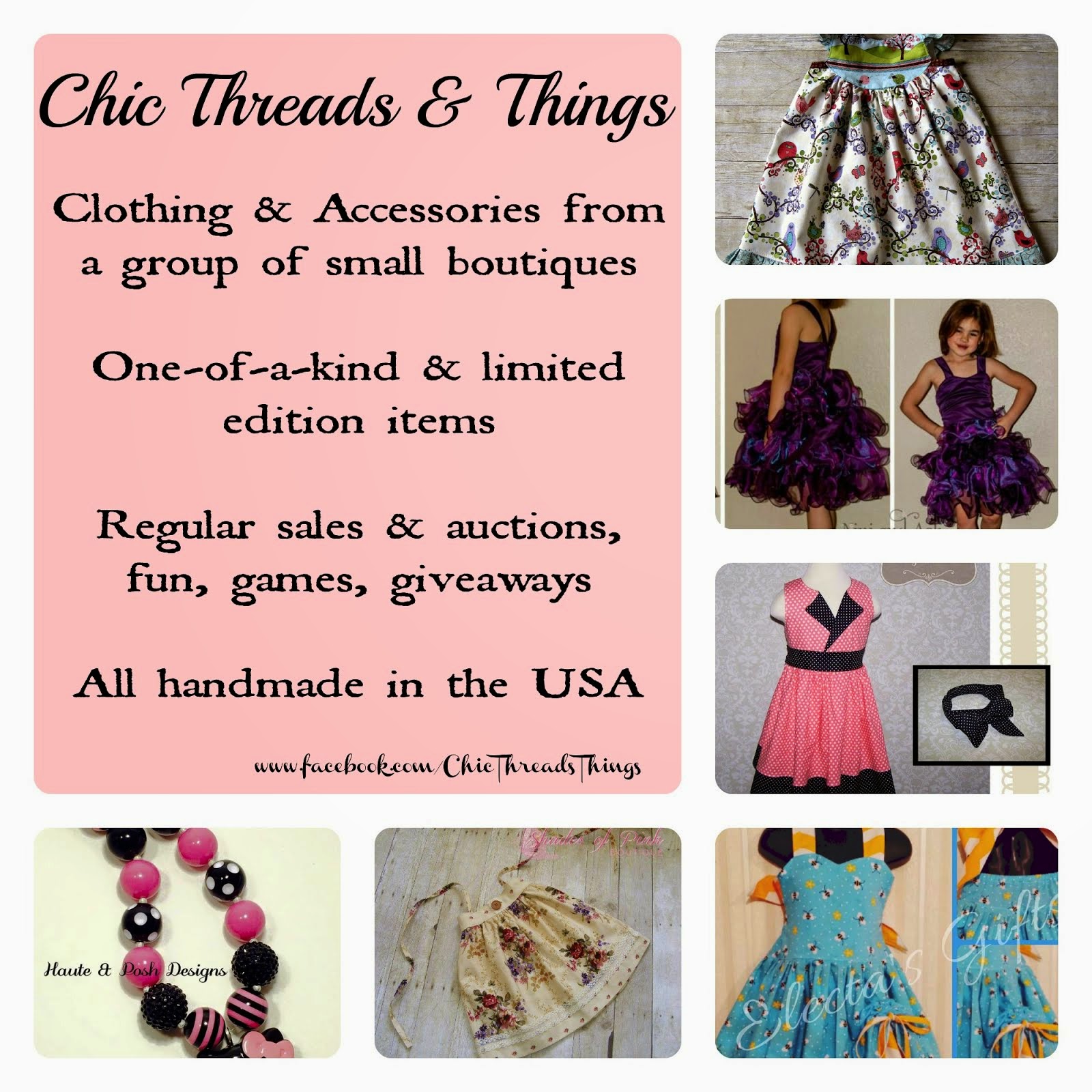 I also sell my beautiful sewing creations at Chic Threads & Things!