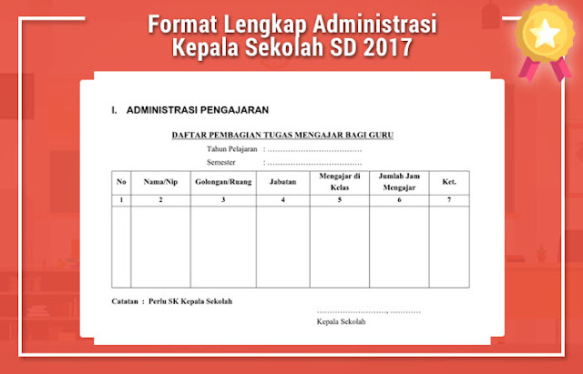 Format Lengkap Administrasi Kepala Sekolah SD 2017