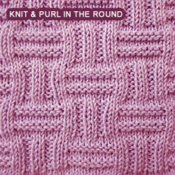[Knitting in the round] Double basket pattern combines ribs and ridge patterns. Using only knit and purl stitches,