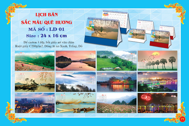 mẫu lịch để bàn 2017