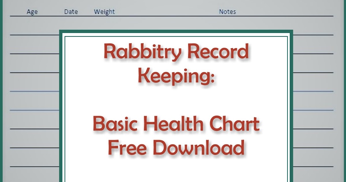 Burton Bunny Bowery Rabbitry Record Keeping Basic Health Chart Free