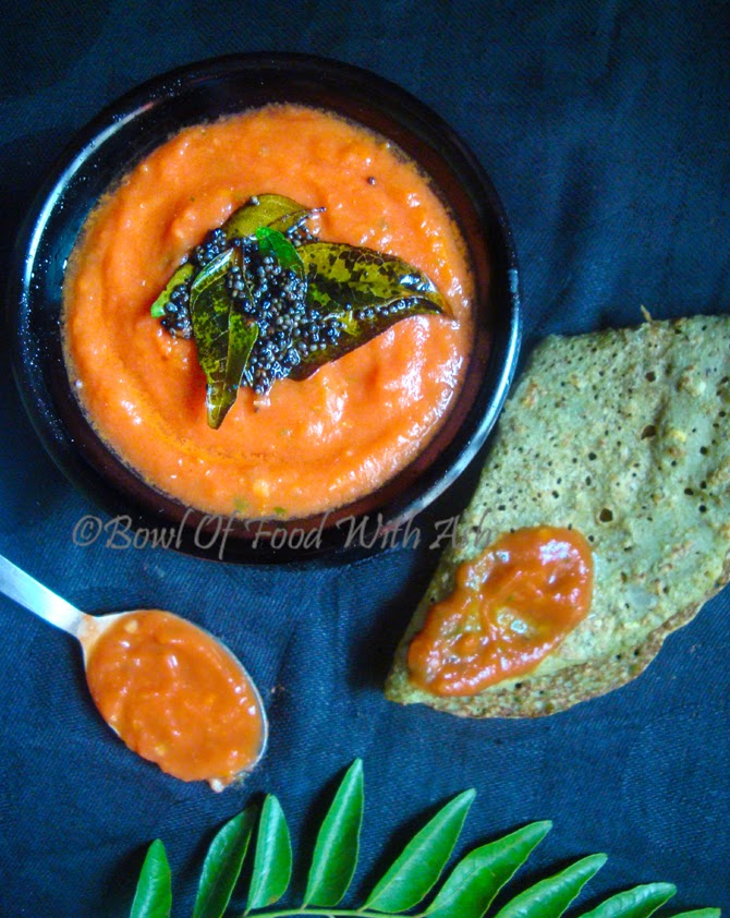 Instant Tomato Green chilly chutney
